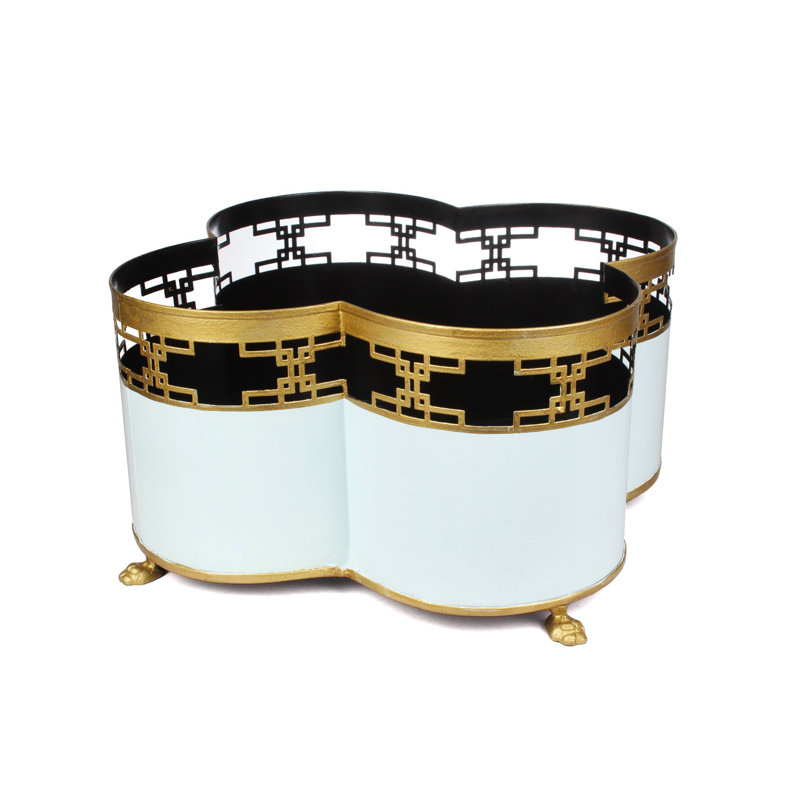 Phares Handmade Metal Planter, Pale Blue