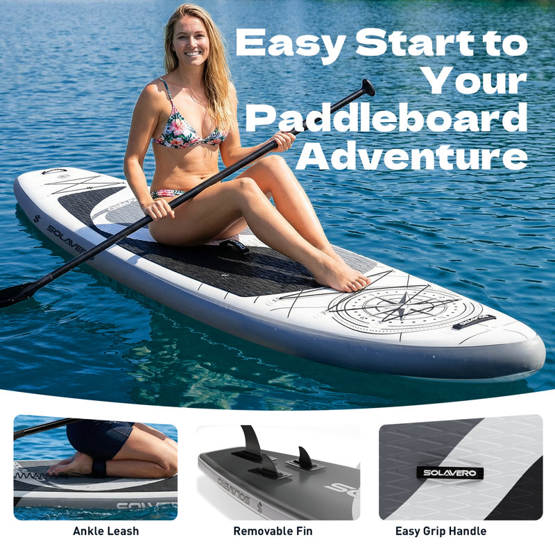Inflatable Paddle Board With Exceptional Load Capacity, Complete With SUP Accessories, 3 Removable Fins, And 3-Piece Adjustable Single Paddle. This Non-Slip Adult Paddleboard Comes In A Variety Of Designs And Sizes.