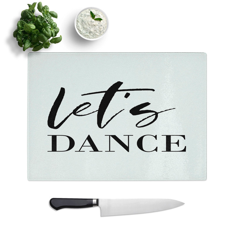 Let's Dance Typography Chopping Board, 20cm W x 28.5cm L