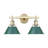 Orwell 2-Light Vanity Light in Pewter with Pine Green-1977714443