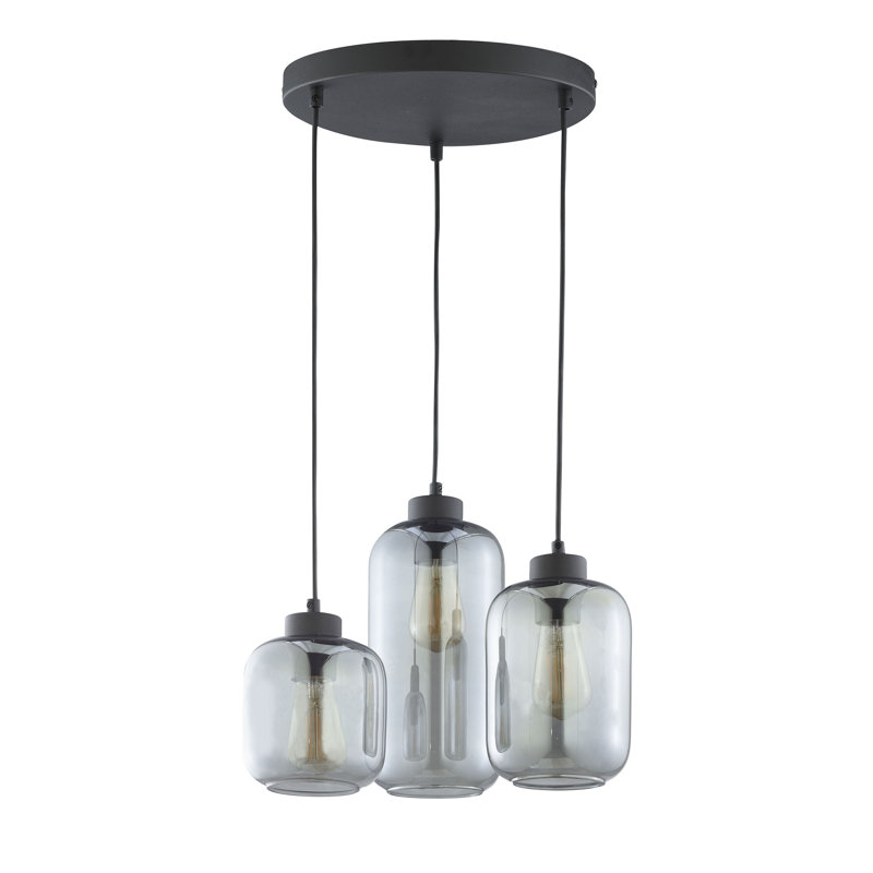 Saucedo 3 - Light Cluster Pendant, Grey/Brown/Blue