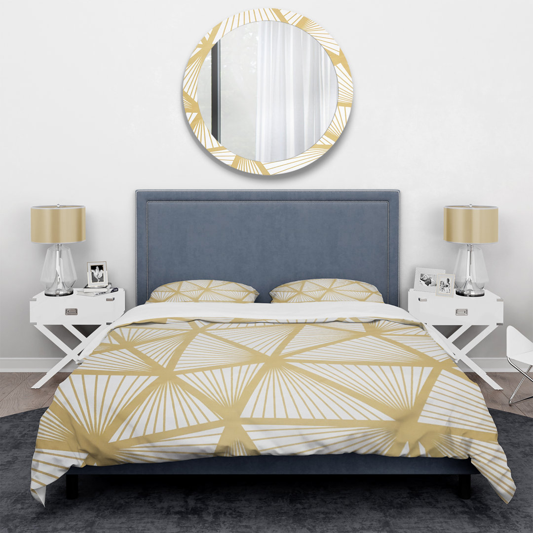 Art Deco Geometric Decorative Pattern - Modern Geometric Duvet Cover Set - Microfiber Polyester Design Art 
