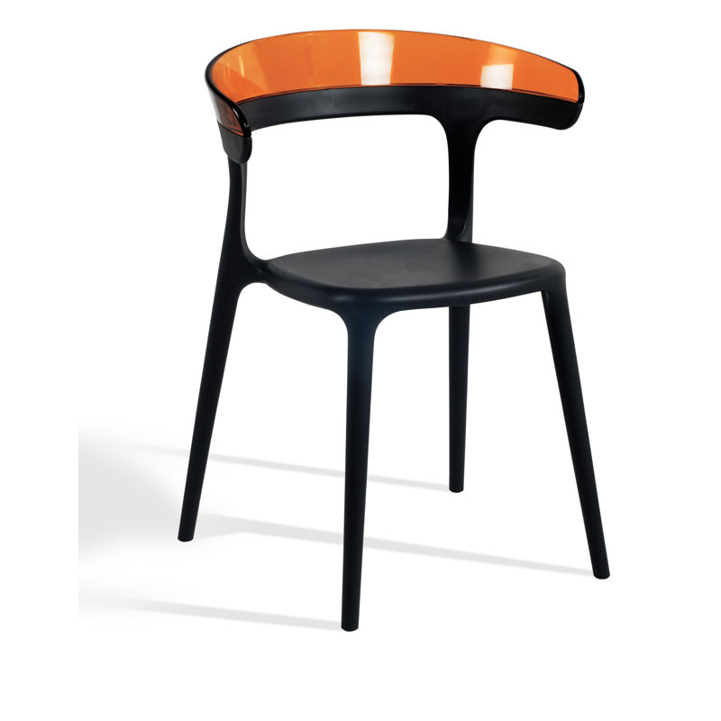 Chaise de terrasse empilable Mia, Noir/orange