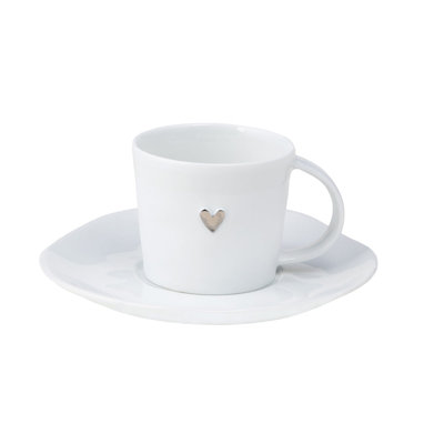 Love Porcelain Espresso Cup with Saucer