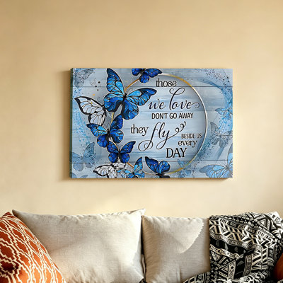 Inspirational Blue Butterfly Wall Art