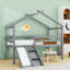 Lit simple mezzanine bas avec glissoire et échelle-1854872582