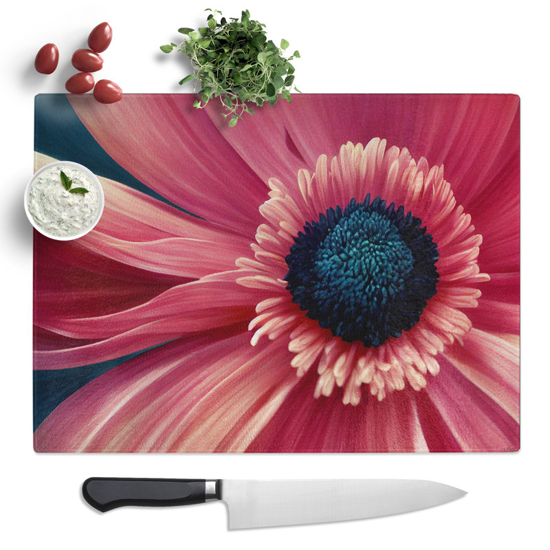 Flowing Flower  Glass Chopping Board