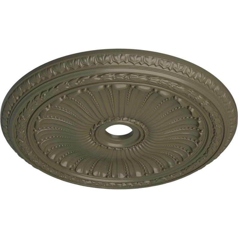 Médaillon de plafond Endurathane rose, DO 33 7/8 po x P 2 3/8 po (convient aux auvents jusqu'à 13 1/2 po), finition bronze patiné peint à la main