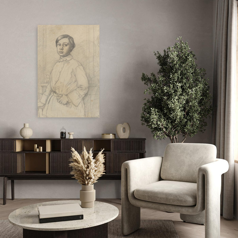 René De Gas [Recto], 1855, Portrait abstrait contemporain, Estampe murale, H 36 po x l 24 po