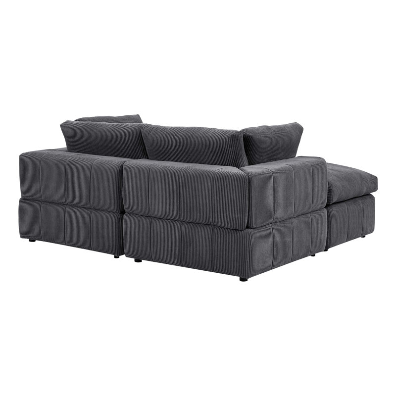 Laurynn 4-Piece Corduroy Sectional Sofa - Modern Comfort