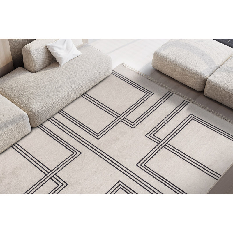 Luxueux tapis tissé à la machine, couleur crème, 30,7 po x 59,1 po | 100% polyester, hauteur des poils: 0,3 pouce, 2900 gr / m² | Base en coton durable, 384 000 points de fil | Facile à nettoyer, parfait pour le salon et la chambre à coucher