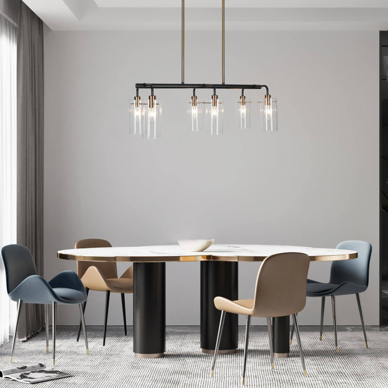 Luminaire suspendu linéaire à 6 lumières pour îlot de cuisine Marrie