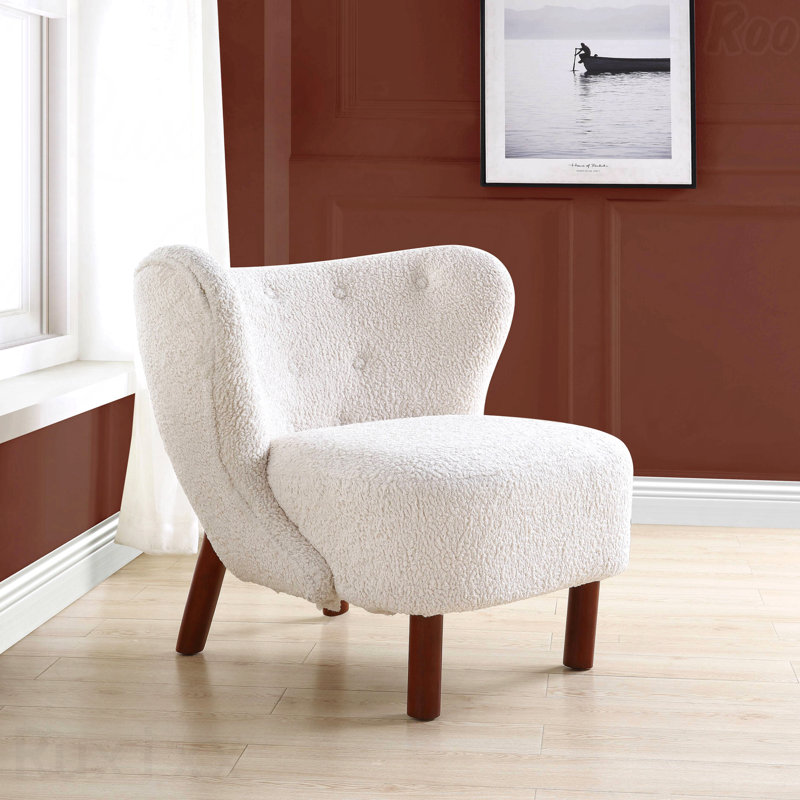 Fauteuil d'appoint en sherpa blanc parfait pour les salons modernes
