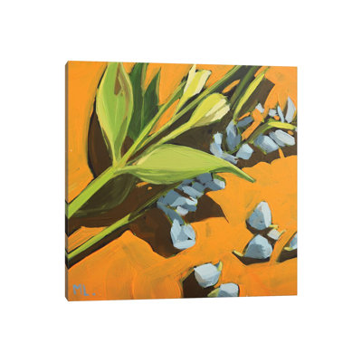 Orange Background 1 Piece Wrapped Canvas Painting