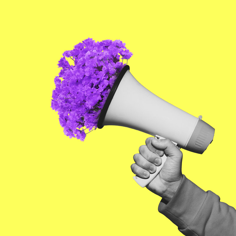 Megaphone - Wrapped Canvas Print, 30cm H x 30cm W x 3.8cm D
