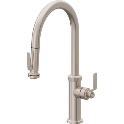 Descanso Works Pull Down Kitchen Faucet With Squeeze Sprayer High Arc Spout