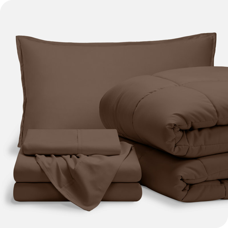 Lit dans un sac en microfibre 1800 de qualité supérieure 1800, Chocolat / cacao