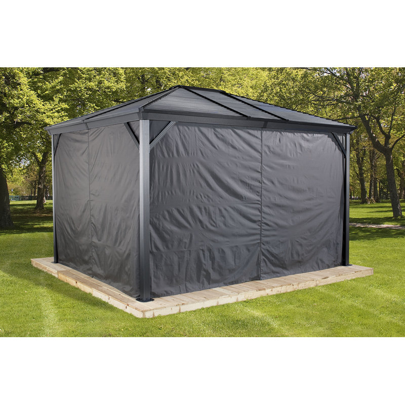 Sojag Grey Curtains for Ventura Gazebo, Polyester, Outdoor Shades, 77.16" H x 107" W x 107" D