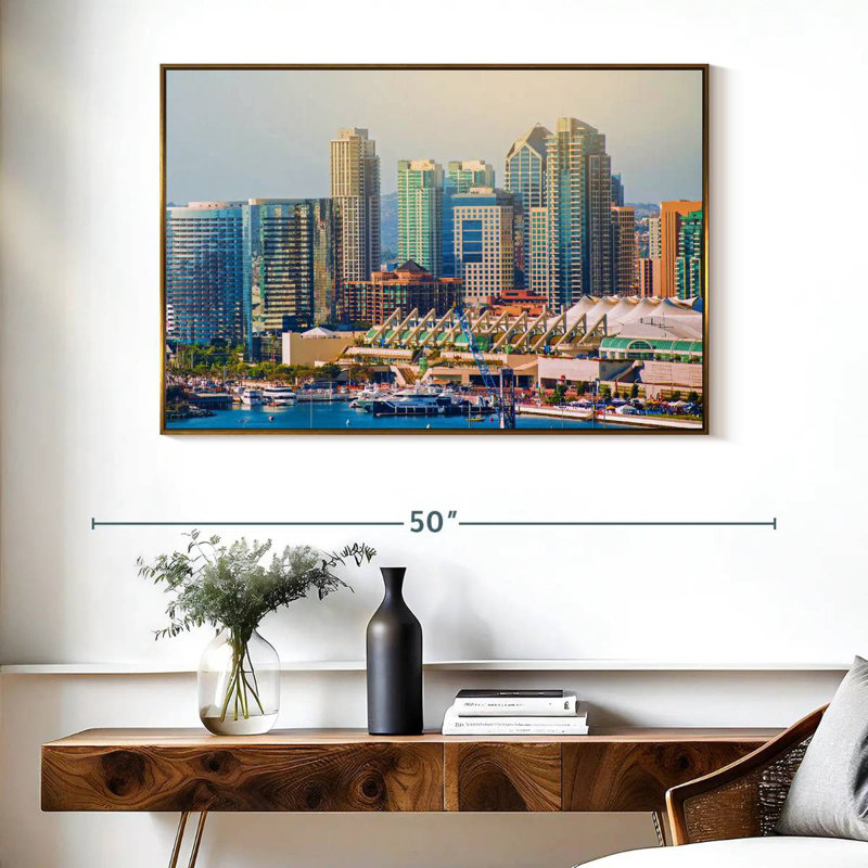 Ville de San Diego, Cadre flottant doré, 40 po x 27 po