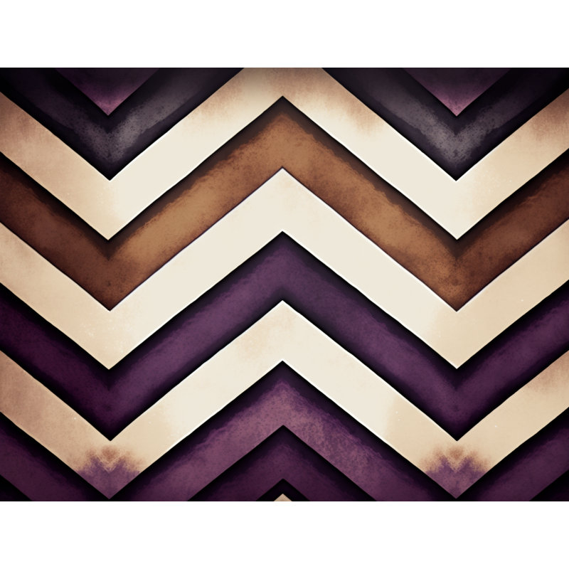 Checkered Comforter, Twin Extra Long Comforter, Brown/Purple Chevron