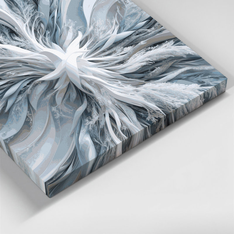 Digital Abstraction Gray Canvas Wall Art, 16" H x 16" W