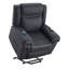 Domana Dark Blue Polished Microfiber Power Nirion Recliner With Lift