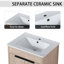 Meuble-lavabo 48 po avec lavabo en céramique, 2 unités de rangement, porte, lavabo brillant blanc brillant et 2 unités, style moderne à fermeture douce, contreplaqué-2087178659-2087178670