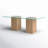 Meria Glass Top Solid Wood Base Dining Table-1304674026