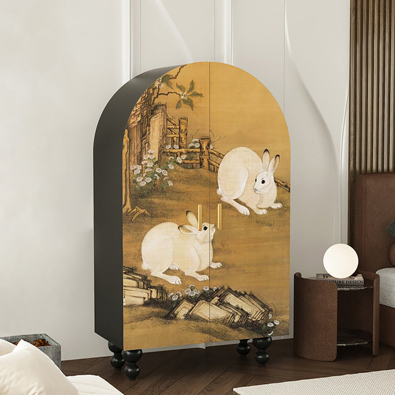 French bedroom multi-functional print wardrobe