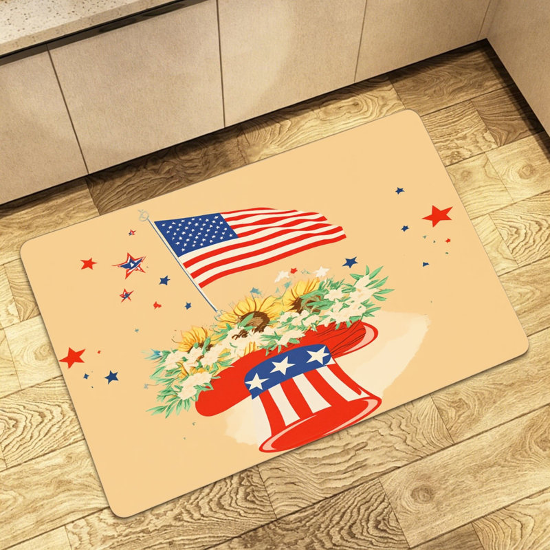 Tapis d'entrée Hat, 24 po x 36 po, intérieur / extérieur, Jour de l'Independance