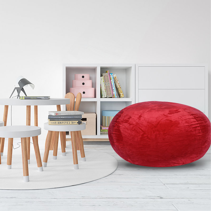 Fauteuil à billes Minky, H 27 po x l 34 po x P 34 po, Velours rouge