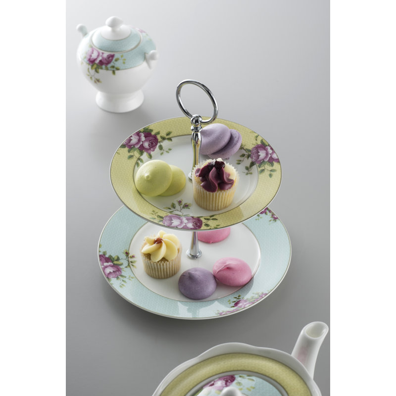 Archive Rose Bone China Tiered Stand