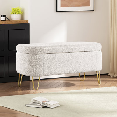 Banc de rangement ovale pour chambre à coucher au bout du lit
