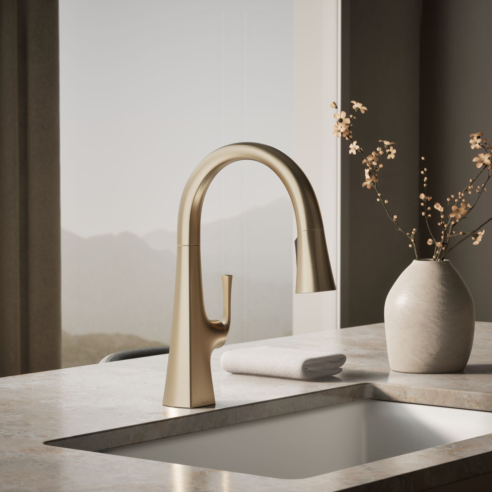 Graze Pull-Down Kitchen Faucet, Vibrant Brushed Bronze