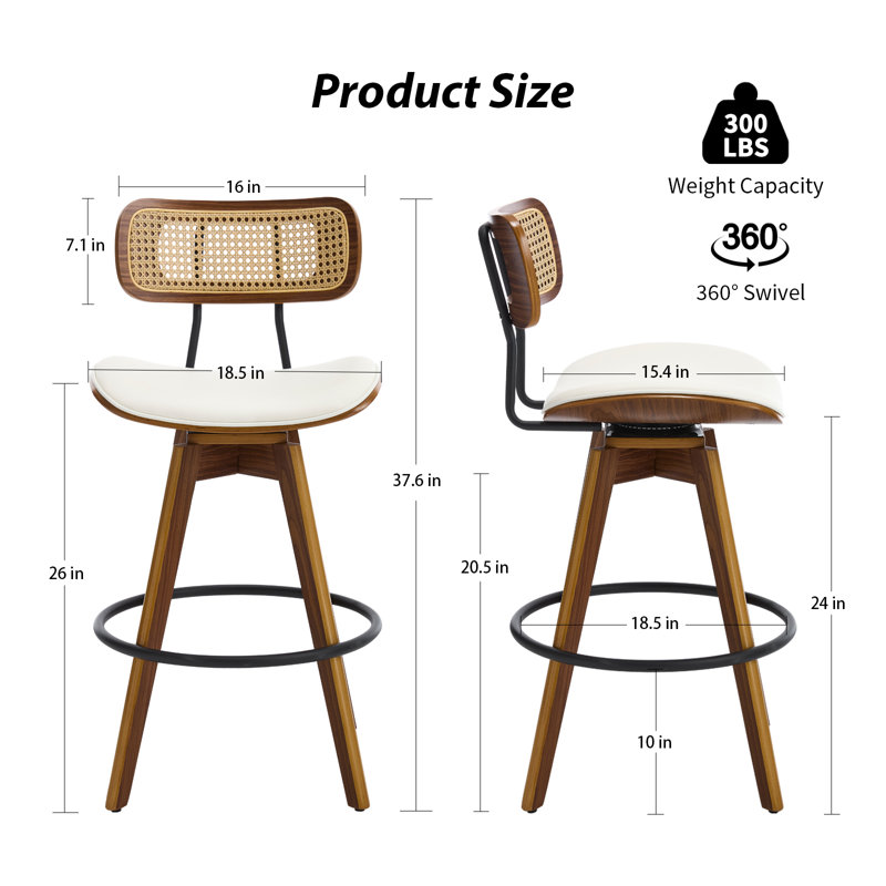 Swivel Counter & Bar Stools (Set Of 2), White