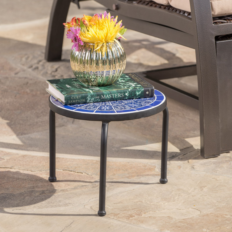 Chittenden Round Metal Outdoor Side Table , 13'' in. W 13.25'' in. D