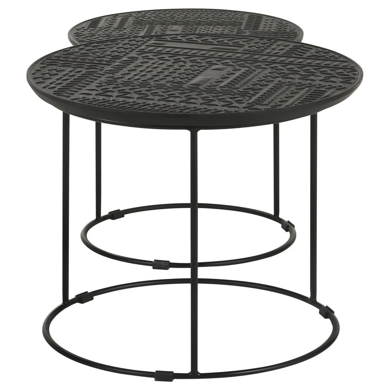 Table gigogne 2 pièces noir mat