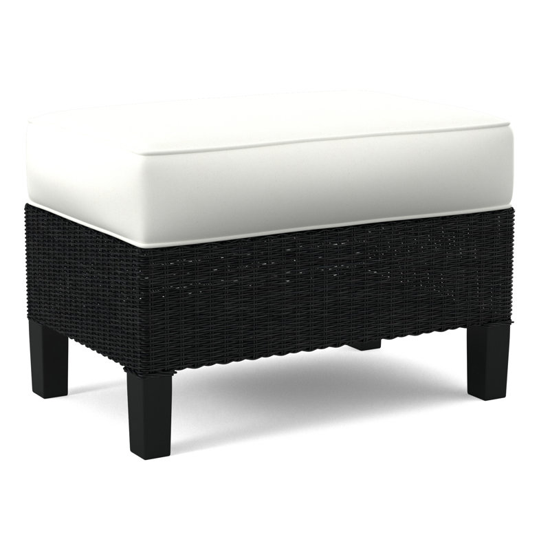 Gibraltar Ottoman, Black, White Performance Fabric; 0851-94