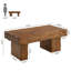 Farmhouse Solid Wood Coffee Table with Thick Top, Rectangular Rustic Centre Table for Living Room