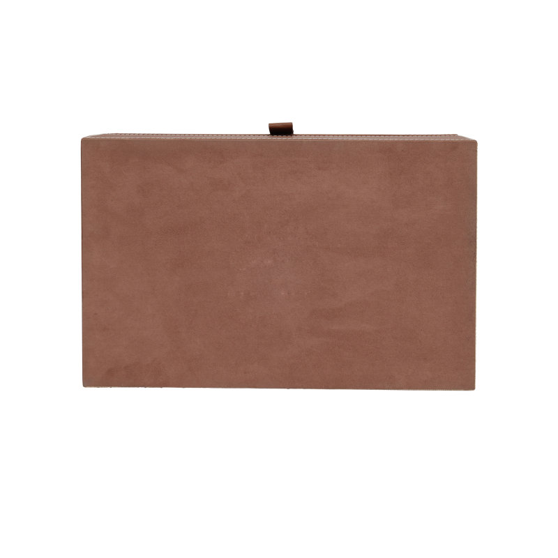 Leather & Raffia Leather, Raffia, Engineered Wood, Suede Decorative Box