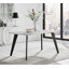Anders Modern High Gloss Marble Effect Dining Table Set with 6 Luxury Velvet Dining Chairs-91736262-91736260