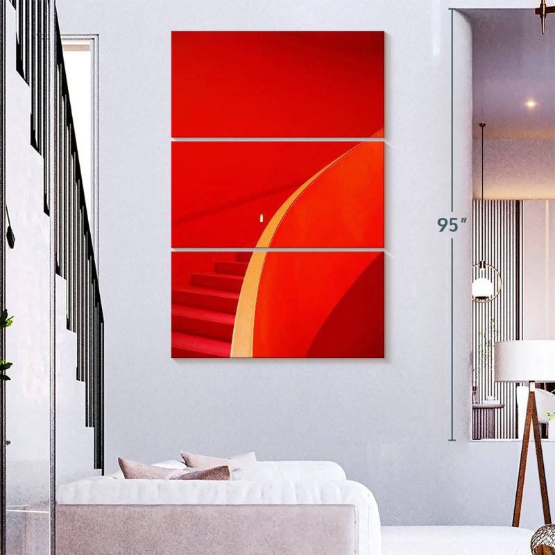 Lilie Red Staircase, 74" H x 48" W