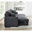 Canapé modulaire 76,5 po en mélange de lin avec lit escamotable et rangement pour chaise longue-1879074763