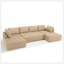 Canapé modulaire de 138,5 po, canapé en forme de U, salon, appartement, canapé 6 places, canapé combiné libre (tissu en filet), tissu respirant-441836048