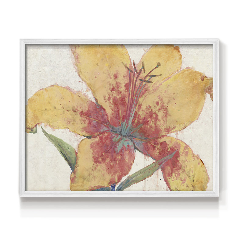 Blooming Lily -Framed Print - Restickable, 8" H x 10" W, White