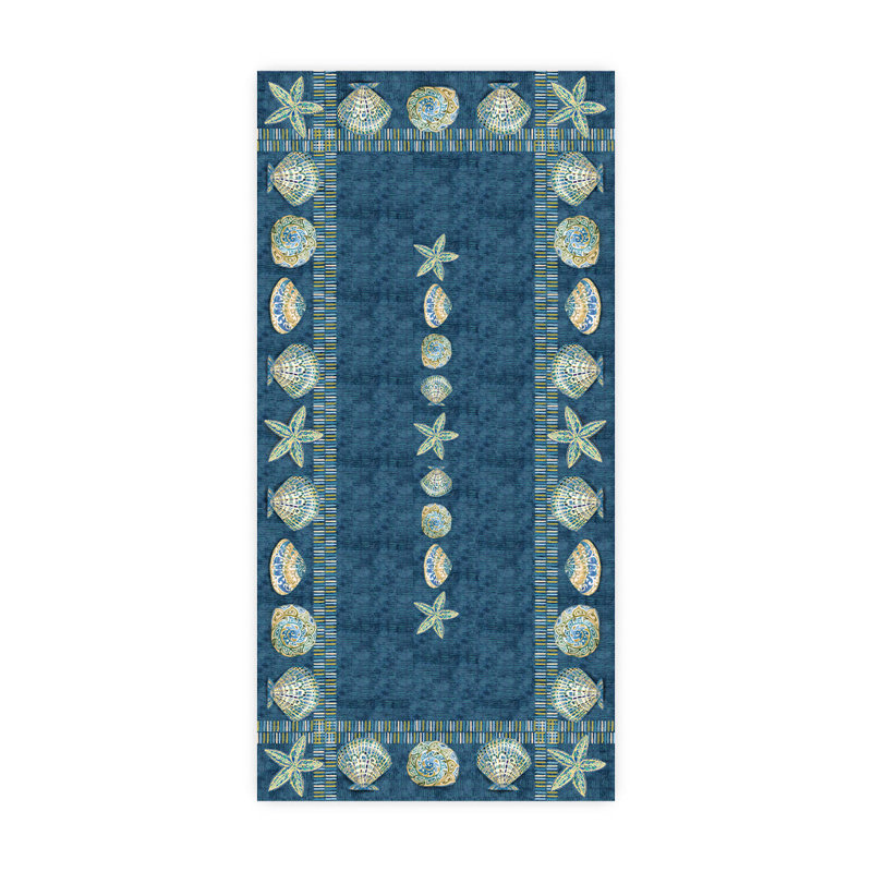 Nappe à motif de coquillages embellis, L 144 po x l 70 po