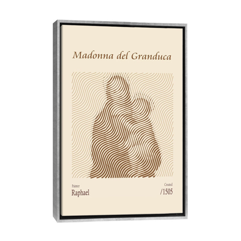 Madonna Del Granduca - Raphael - reproduction d'art sur toile encadrée, 48" x 32", Framed Canvas, Silver