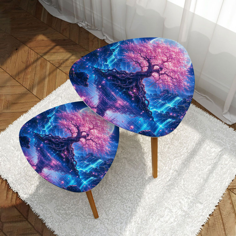 Ensemble de 2 tables basses gigognes Triangle