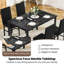 Ensemble de table de salle à manger pour 4 personnes, table de salle à manger 5 pièces en faux marbre avec 4 chaises rembourrées modernes pour petits espaces, cuisine à domicile, appartement-1528573597-1528573596