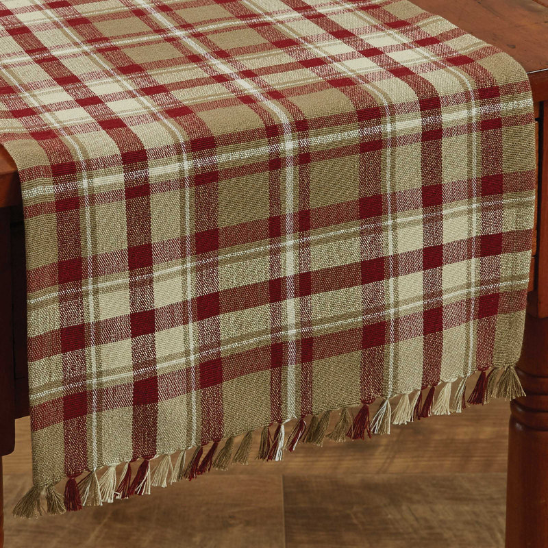 Anaia Rectangular Plaid Table Runner, 36" x 13"